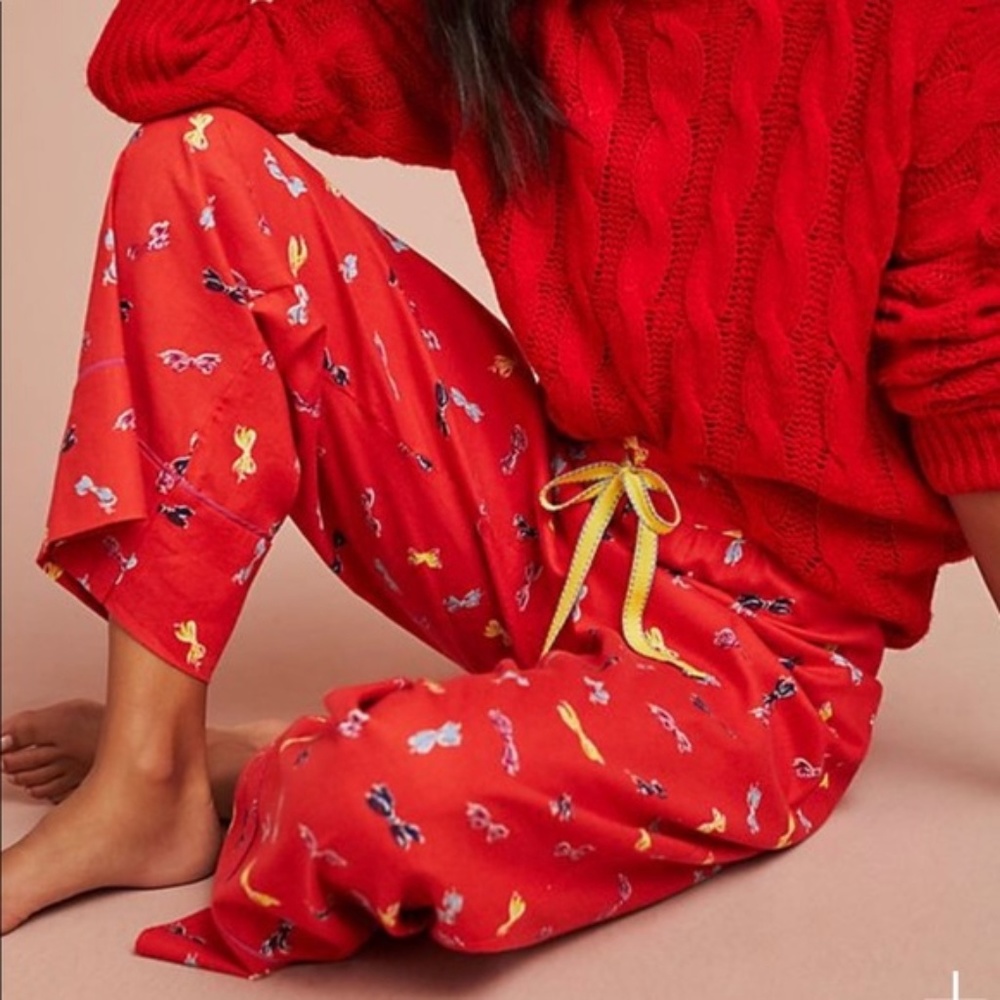 NWT Anthropologie Festive Flannel Sleep Pants - Picture 1 of 5